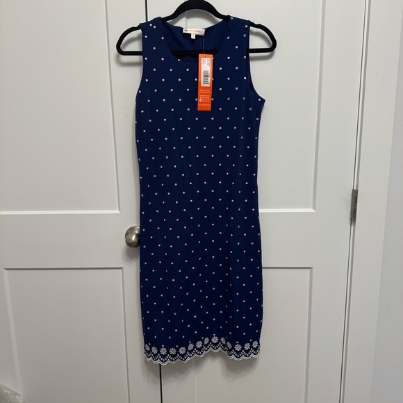 Jude Connally Dresses & Skirts - Jude Connally Beth Eyelet Shift Dress Navy White Size Small NEW WITH TAGS